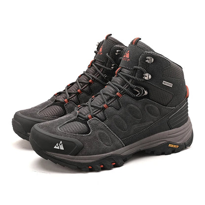 High-Top Men Hiking Boot Winter Outdoor Shoes Lace-Up Non-slip Sports Casual Trekking Boots Man Suede Warm Shoes