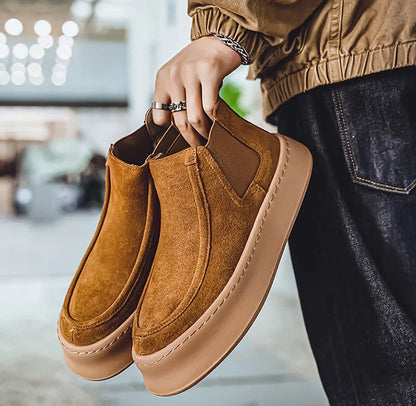 Male Chelsea Shoes Spring Autumn High Cut Platform Men's Booties Boots Classic New Size 44 Trendy 2025 Quality Hot Selling Cheap