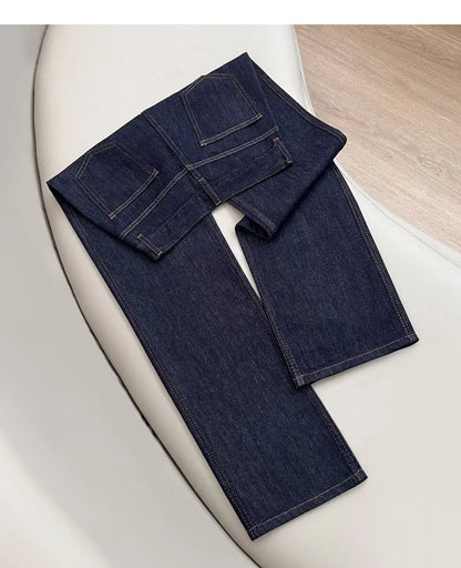Retro Silk Wide Leg Jeans Women Summer 2026 Korean Style Lyocell Casual Versatile Straight Leg Denim Pants High Quality Trousers