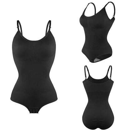 Women Seam-free Sleeveless V-Neck Bodysuit Shapewear Tummy Control Body Shaper Tank Top Red Blue