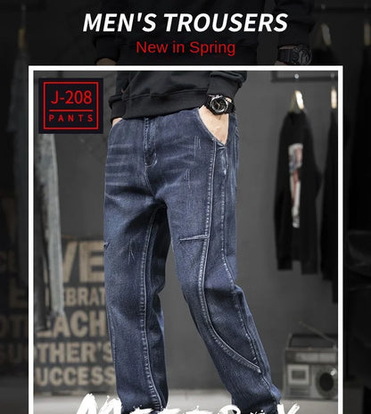 Summer Designer Clothes High Quality Punk Harajuku Fashion Casual Plus Size Slim Fit Denim Jeans for  2024 Cowboy Pants for Men