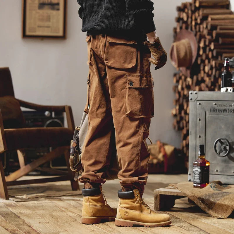 Joggers Cargo Pants Mens Casual Hip Hop Multi-Pocket Male Trousers Sweatpants Streetwear Techwear Tactical Khaki Pants BLW9106