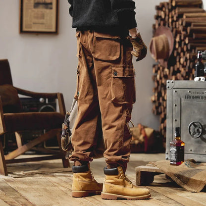 Joggers Cargo Pants Mens Casual Hip Hop Multi-Pocket Male Trousers Sweatpants Streetwear Techwear Tactical Khaki Pants BLW9106