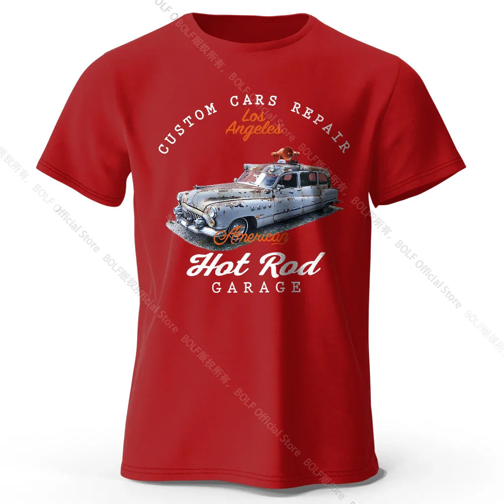 Custom Car Club Patch Printed Unisex Men Women T-Shirt Tees Tops 100% Cotton Embossed Logo Graphic Gearhead Outfit