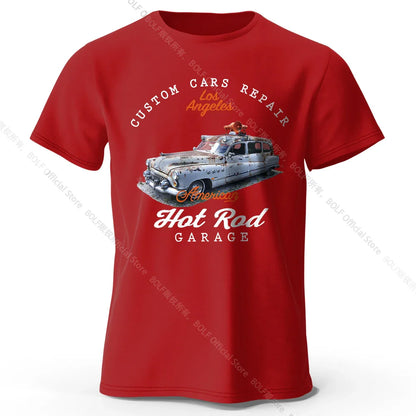 Custom Car Club Patch Printed Unisex Men Women T-Shirt Tees Tops 100% Cotton Embossed Logo Graphic Gearhead Outfit