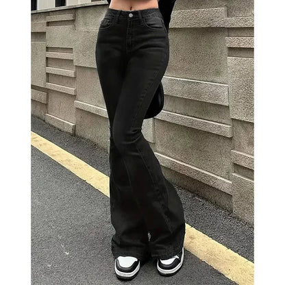 2025 Woman Vintage High Waist Flare Jeans Female Stretchy Bootcut Tight Denim Pants Women Bell Bottoms Casual Slim Fit Trousers