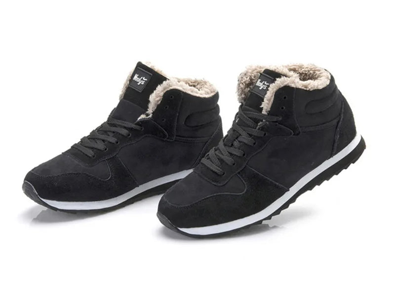 Men Boots Waterproof Winter Boots Men Lightweight Hight Top Leather Shoes Plus 48 No Slip Warm Snow Boots Plush Women Footwear