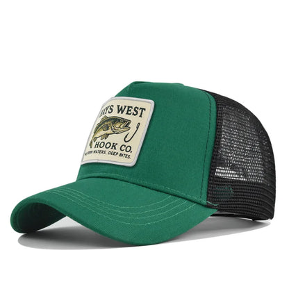 High Quality Fishing Embroidery Baseball Cap for Men Women Outdoor Fishing Snapback Mesh Hat Breathable Sunshade Dad Trucker Hat