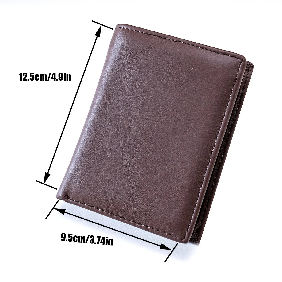 Men's Wallet Genuine Leather Wallets for Men Coin Purse Vintage Vertical Short Credit Card Holder Money Bag Men's RFID Wallet