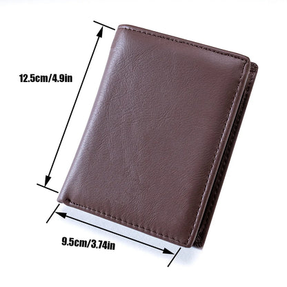 Men's Wallet Genuine Leather Wallets for Men Coin Purse Vintage Vertical Short Credit Card Holder Money Bag Men's RFID Wallet