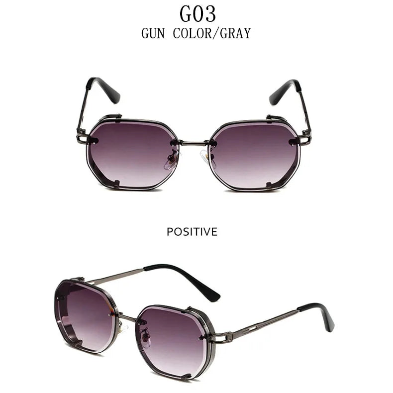 Punk Sunglasses For Men Vintage Steampunk Sunglasses Women Trendy Luxe Square Fashion Glasses Dropshipping Gafas De Sol Hombre