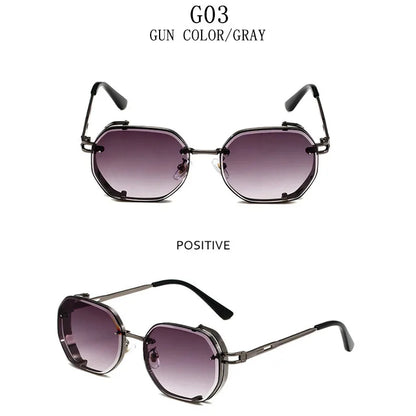 Punk Sunglasses For Men Vintage Steampunk Sunglasses Women Trendy Luxe Square Fashion Glasses Dropshipping Gafas De Sol Hombre