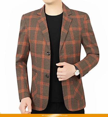 Brand Plaid Striped Business Blazers for Mens 2026 New Spring Autumn Fashion Casual Suit Jacket Men Interview Coat