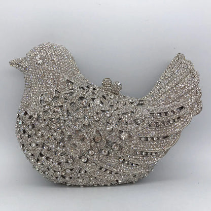 Birds Doves Animals Diamond Bags Rhinestone Dinner Bags Banquet Crystal Clutch Purse Luxury Designer Handbags Unique Party Bags