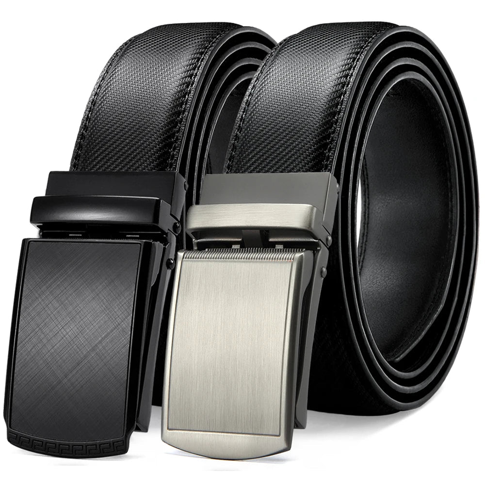 Men Belt Leather Belt  Automatic Genuine Leather Fashion Belts Ratchet Luxury Belts Men's Trouser Belt Belt for Men