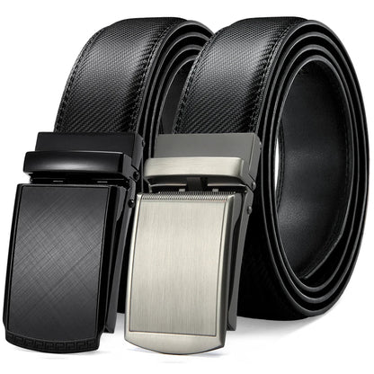 Men Belt Leather Belt  Automatic Genuine Leather Fashion Belts Ratchet Luxury Belts Men's Trouser Belt Belt for Men