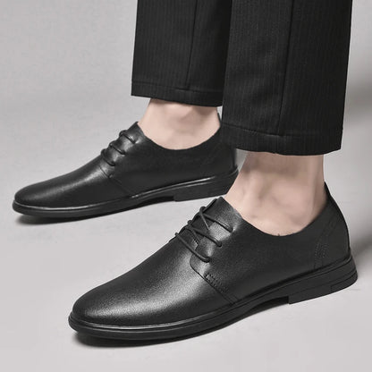 Classic Dress Mens Flats for Wedding Men Oxfords Shoes Fashion Casual Footwear Men New Genuine Leather for Male Walking Shoes
