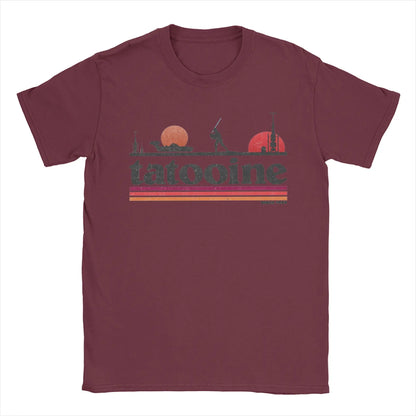 Casual Planet Sky Tatooine T-Shirts for Men Crewneck Cotton T Shirt  Short Sleeve Tee Shirt Classic Clothes