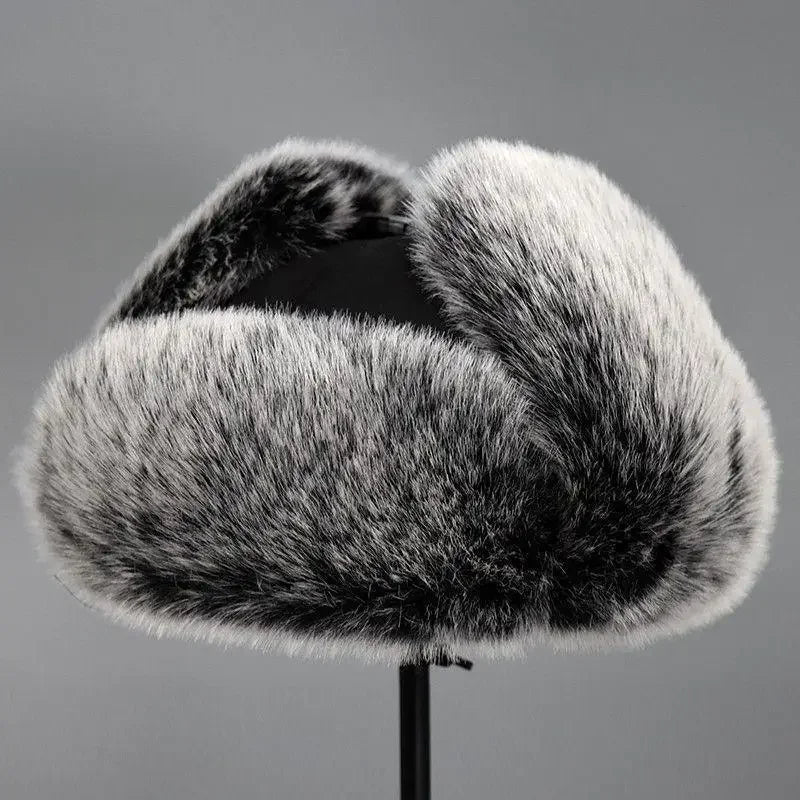 Winter Plush Bomber Hats for Women Men Imitation Faux Fur Russian Ushanka Cap Northeast Cap Unisex Warm Snow Bonnet Earflap Hats
