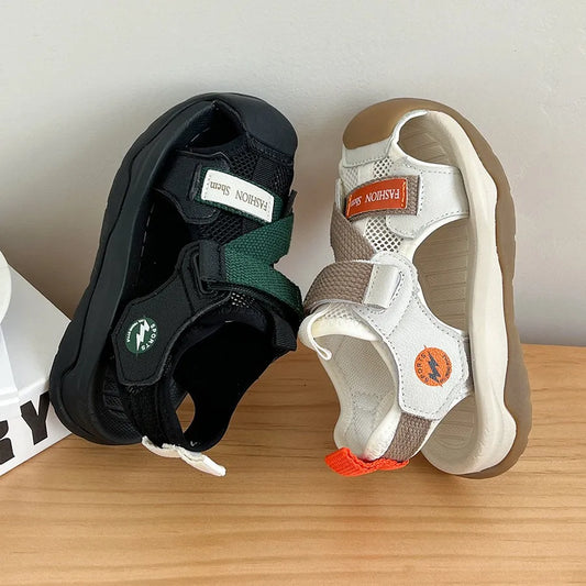 2026 Summer Kids Sandals for Boys Anti-slippery Sole Toddler Beach Shoes Hook&loop Baby Boys First Walkers Barefoot Casual Wear