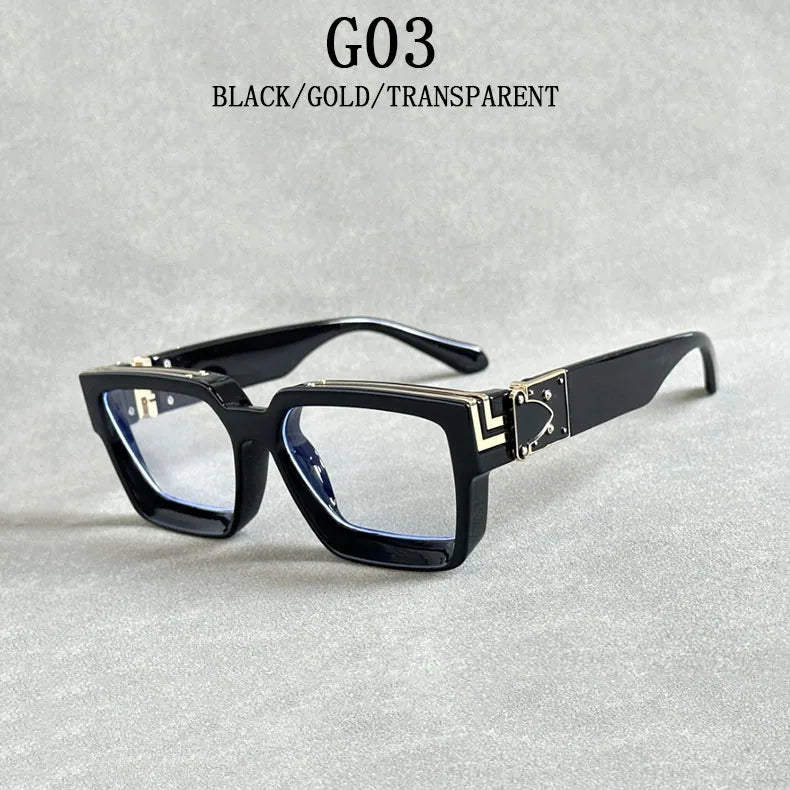 Retro Millionaire Sunglasses For Men Luxury New Square Sunglasses Women Trendy Vintage Luxe Fashion Glasses Gafas De Sol Hombre