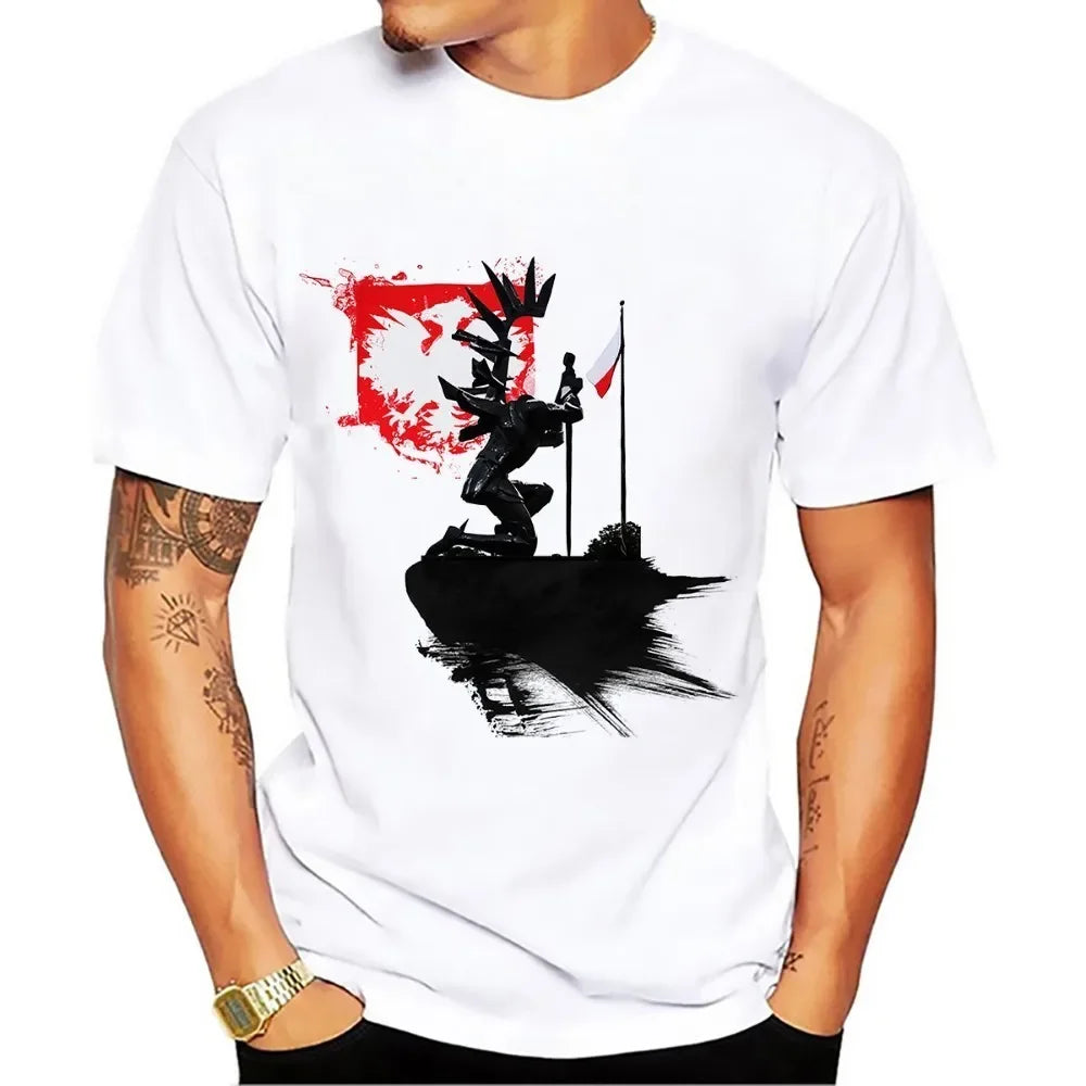 Hussar Artistic knight t shirt men summer new white short sleeve casual homme cool Polish cavalry tshirt unisex