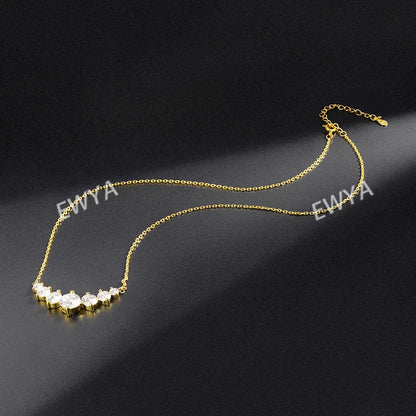Sparkling 1.7/2.8/5cttw Full Moissanite Pendant Necklace for Women S925 Silver Plated 18K Gold Pass Diamond Test Necklaces