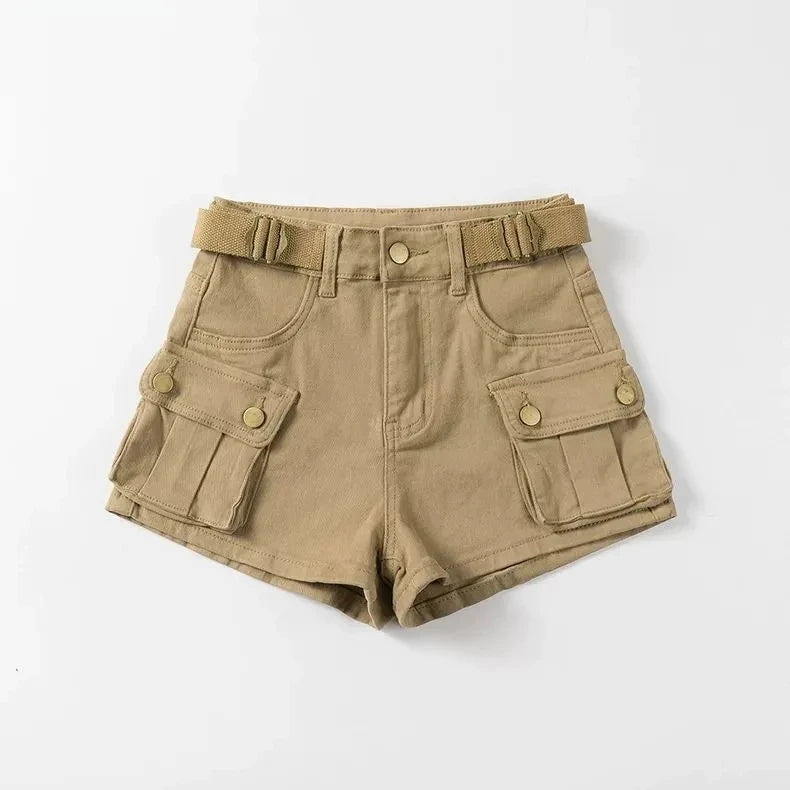 Women's High Waist Mini Skirt Y2K Denim Workwear Shorts Elastic Slimming Summer Hot Pants Trendy Plus Size Skirts for Ladies