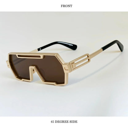 Square Steampunk Sunglasses Women 2026 One Pieces UV400 Protection Sunglass Men Brand Design Fashion Glasses Gafas De Sol Hombre