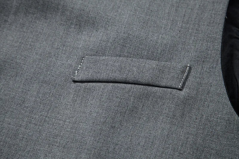 Men's Suit Vest, Chic Solid Slant-breasted Waistcoat for Men, Males Black/Grey Vest for Grooms Wedding Party Business Prom