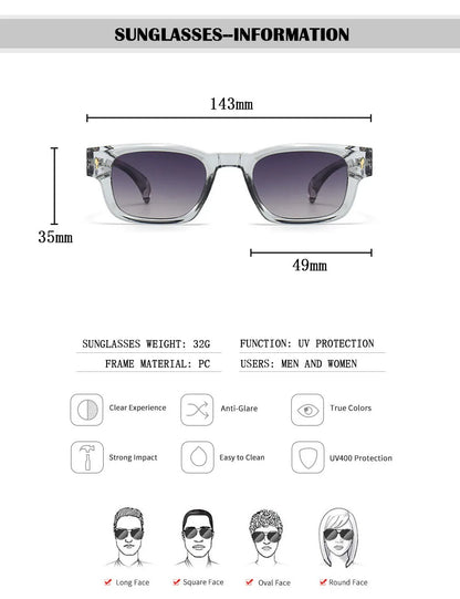 Fashion Sunglass Men Vintage Square Sunglasses Women 2025 Trendy Glasses Gafas De Sol Hombre Lunette Soleil Femme Dropshipping