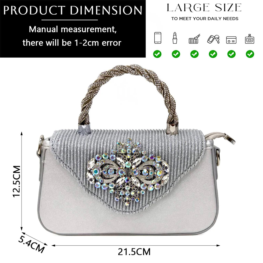 Italian Shoes and Bags Matching Set 2024 Nigeria Elegance Party Rhinestone Pointed Toe Women's Shoes High Heel