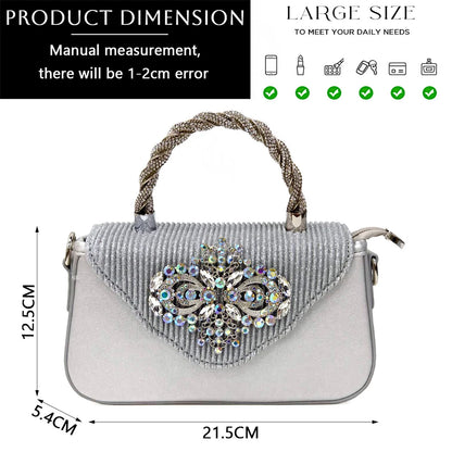 2024 Nigerian Women's Pink High Heel Frosted Crystal Shiny Rhinestone Party Italian Design Pointed Shoes And Bag Set