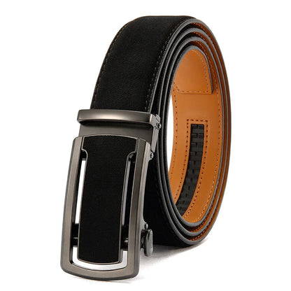 Men's High-Quality Belt 115cm 125cm 135cm Luxury Belt, Black Men's Automatic Buckle Jeans Men's Belt Suit Belt