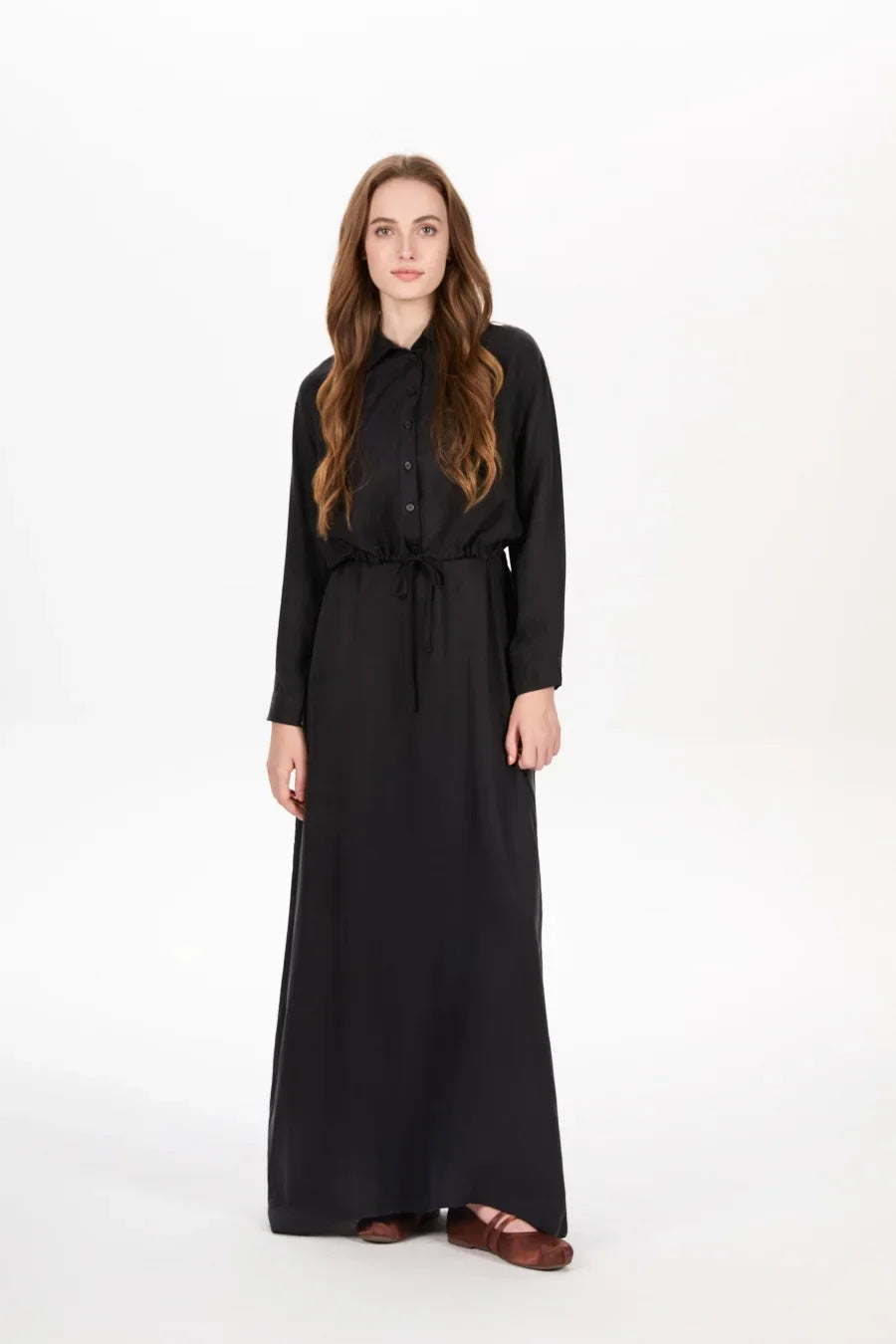 AS AW25 super soft high quality expensive cupro collection shirt + slip dress + skirt + print mockneck woman matching set