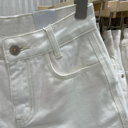 New Rough-edged Denim Shorts Women's Loose A-shaped Ripped Hot Pants High Waisted Shorts Womens Shorts Shorts Shorts for Women