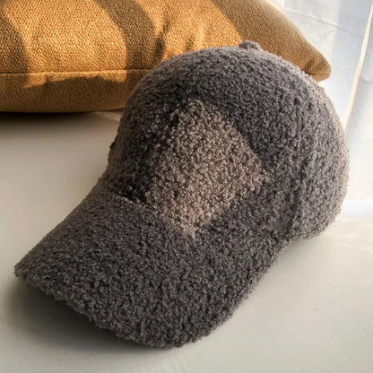 Cap for Women Winter Warm Baseball Cap Women Artificial Lamb Wool Hats  Plush Baseball Caps Autumn Baseball Cap