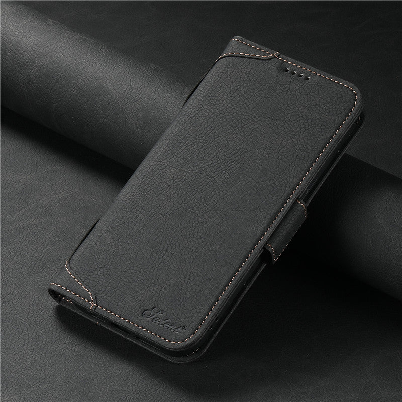 Magsafe Business Leather Wallet Phone Case For iPhone 12 13 14 15 Pro Max Plus 16 17 Pro Max With Flip Card Holder Cover
