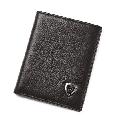 100% Genuine Leather Men Wallet Premium Product Real Cowhide Wallets For Man Short Black Credit Card Cash Receipt Holder Purse