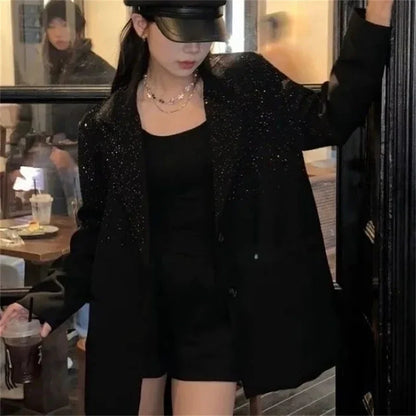 Women's Blazer Coat 2025 Spring Autumn Hooded Cardigan Casual Ladies Outerwear Breathable Design Sense Female Suit Jacket
