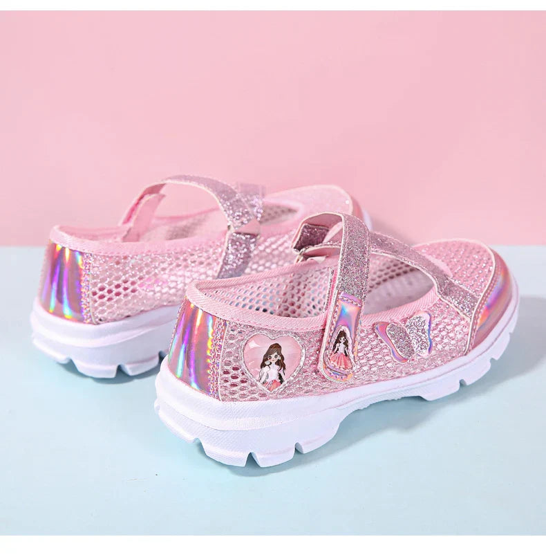 Girls Sandals Cartoon Sweet Soft Sole Children Beach Shoes Children's Summer Floral Sandals Princess Shoes Fashion Cute
