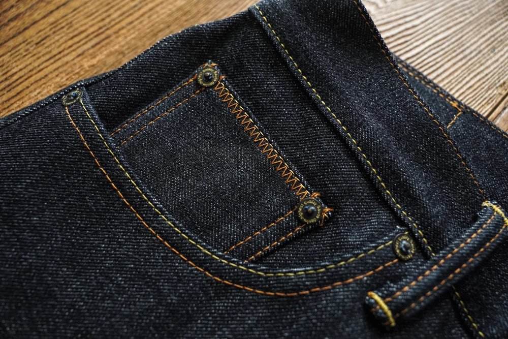 Mens Jeans Selvedge Denim Jeans for Man Silver Button Loose Fit Handmade 15 Oz