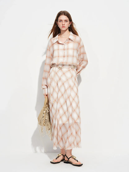 Retro Checkered Elegant Commuter Dress for Women Spring 2026 New Arrival Quick-Drying Easy-Care WIth Inner camisole Dress