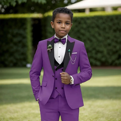 Hot-Selling Boy Birthday Suit Classic Ring Bearer Suit For Children Clothing Performance Suit Includes Jacket Trousers Vest