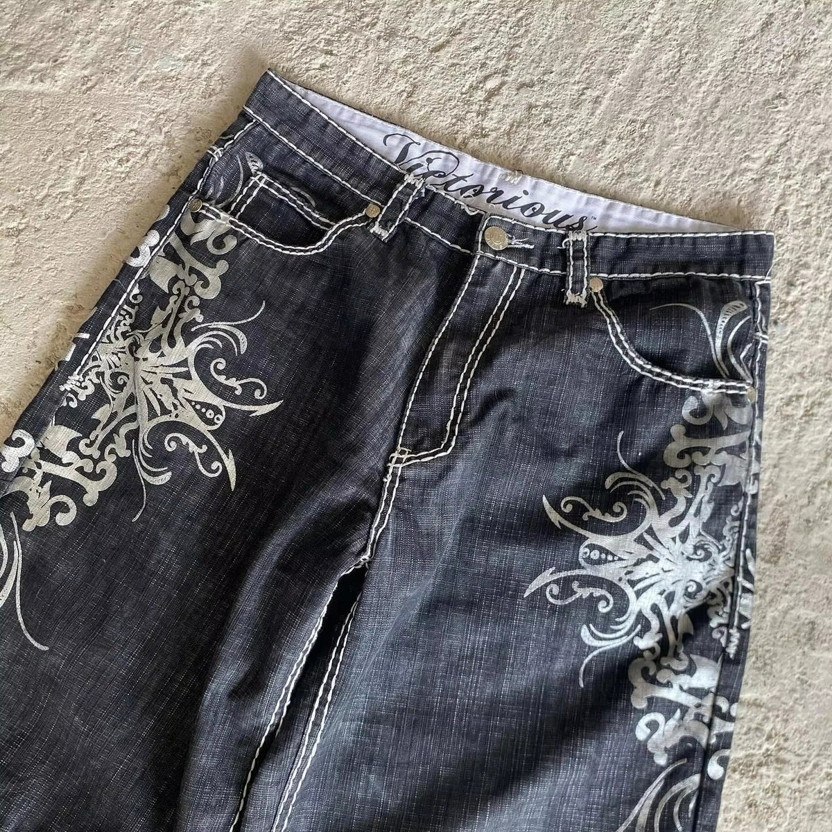 Y2K New Popular Denim Shorts Patch Vintage Shorts Men Women Street Hip Hop Fashion Harajuku Punk Loose High Waist Wide Leg Pants