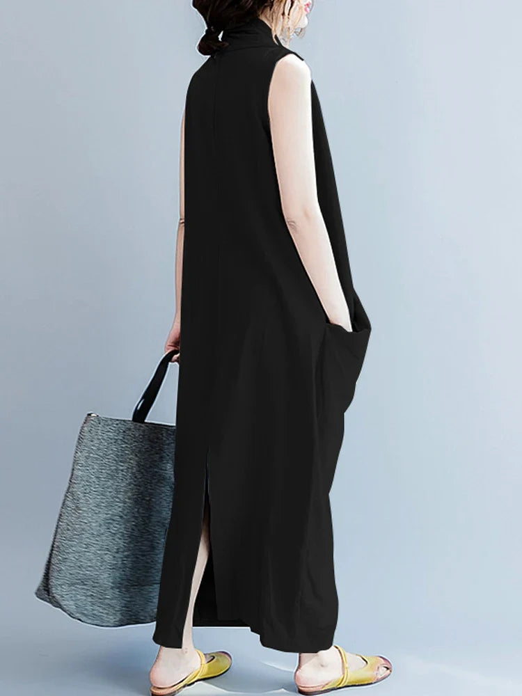 Oversize Asymmetrical Maxi Dress Women's Summer 2025 Holiday Sundress Female V Neck Draped Vestidos Rayon Robes Femme