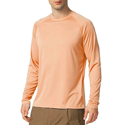 Nheals UPF 50+ Long Sleeve T-shirt Men's UV Sun Protection Quick Dry Breathable Sunscreen T-shirt Hiking Fish Performance Tops