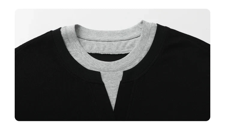 Korean Women Sweatshirts Loose Casual New Contrast Splicing Hoodie Female Top Woman T Shirt Pullover Spring Autumn 2025