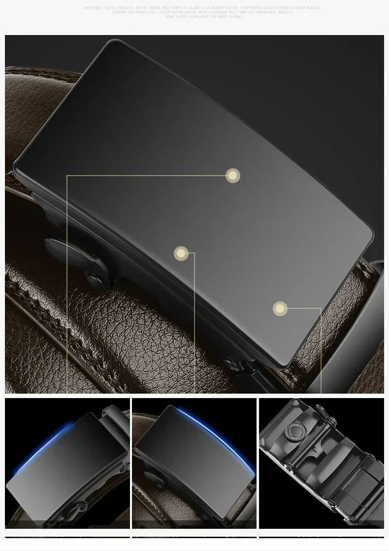 Men Belts Automatic Buckle Belt Famous Brand Business Belt Men Top Quality PU Luxury Leather For Men Leather Strap Casual For Me