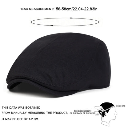 Unisex Solid Color Newsboy Caps British Painters Hats Autumn and Winter Berets Flat Peaked Cap Hip Hop Berets